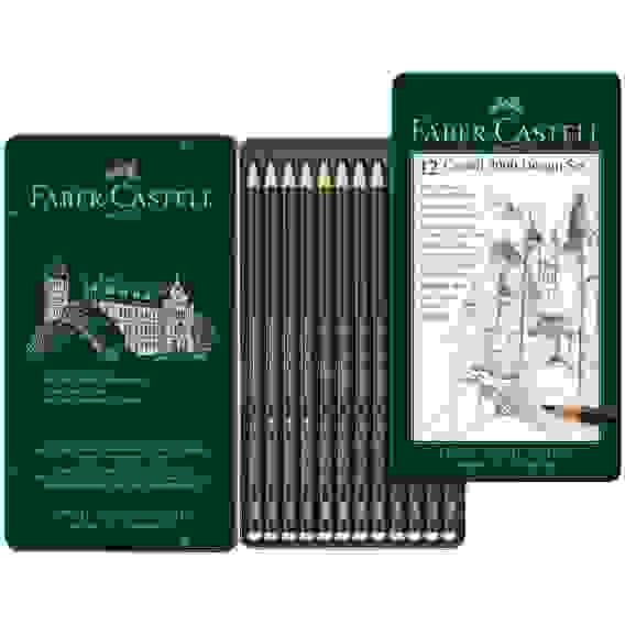 Набор Faber-Castell \"Castell 9000 Design Set\" карандашей чернографитных, 12шт., от 5H до 5B в м/кор