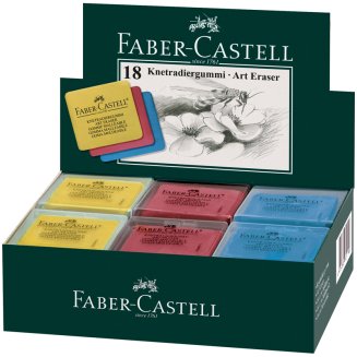 Ластик-клячка Faber-Castell в пластиковом контейнере, размер 40*35*10мм, ассорти