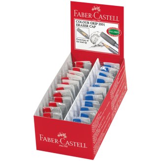 Ластик-колпачок Faber-Castell \"Grip 2001\" в наборе 2шт., трехгран,разные цвета