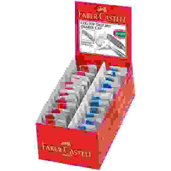 Ластик-колпачок Faber-Castell \"Grip 2001\" в наборе 2шт., трехгран,разные цвета