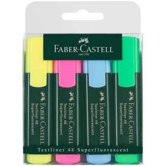 Текстовыделители Faber-Castell \"48\" в наборе из 4цв., скошенные