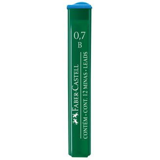 Грифели Faber-Castell \"Polymer\" для механических карандашей, 12шт., 0,7мм, B