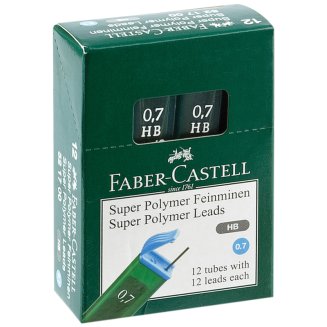 Грифели Faber-Castell \"Polymer\" для механических карандашей, 12шт., 0,7мм, HB