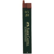 Грифели Faber-Castell \"Super-Polymer\" для механических карандашей, 12шт., 0,5мм, 2H