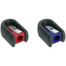 Точилка Faber-Castell пластиковая с 1м отверстием, с резиновым держателем, разных цветов