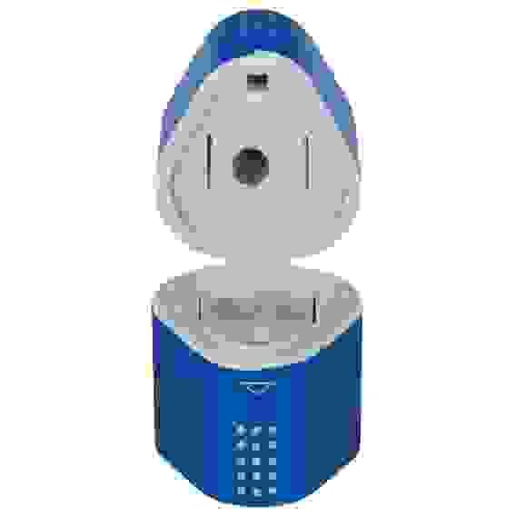 Точилка Faber-Castell \"Trio Grip 2001\" пластиковая с 3мя отверстиями, 2мя контейнерами, красно-синяя