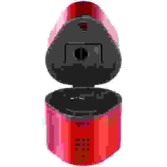 Точилка Faber-Castell \"Trio Grip 2001\" пластиковая с 3мя отверстиями, 2мя контейнерами, красно-синяя