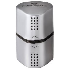 Точилка Faber-Castell \"Trio Grip 2001\" пластиковая, 3 отверстия, 2 контейнера, пластиковая с 3мя от
