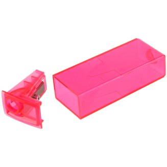 Точилка Faber-Castell пластиковая с 1м отверстием, контейнером, флуоресцентных цветов