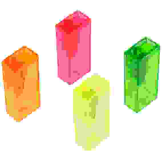 Точилка Faber-Castell пластиковая с 1м отверстием, контейнером, флуоресцентных цветов