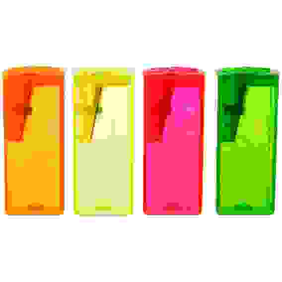 Точилка Faber-Castell пластиковая с 1м отверстием, контейнером, флуоресцентных цветов