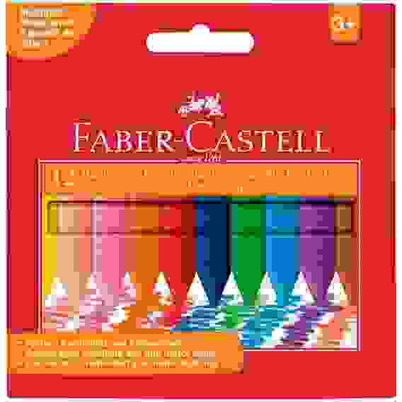 Мелки Faber-Castell "Grip Jumbo" пластиковые утолщенные, трехгран., в карт.упаковке 12цв.