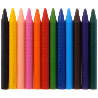 Мелки Faber-Castell \"Grip\" пластиковые, трехгран.в картонной упаковке, 12цв.