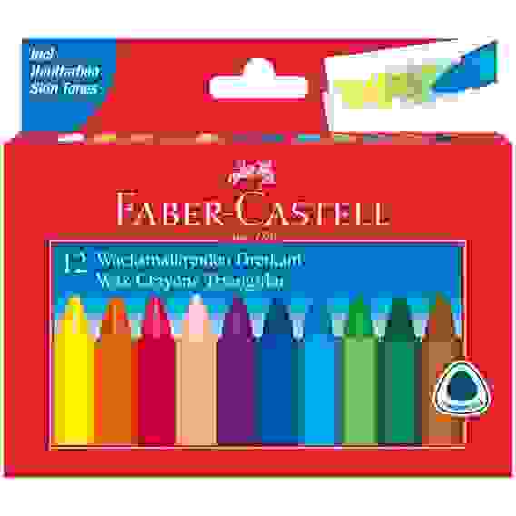 Мелки Faber-Castell восковые, трехгран.в карт.упаковке 12цв.