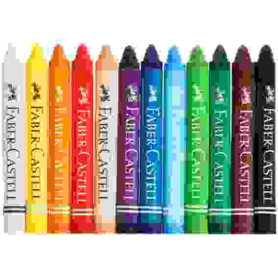 Мелки Faber-Castell восковые, трехгран.в карт.упаковке 12цв.