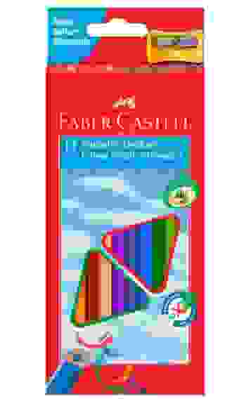 Карандаши Faber-Castell цветные, набор из 12 цветов, трехгранные, с точилкой, в карт.упаковке