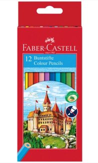 Карандаши Faber-Castell цветные, набор из 12 цветов, в карт.упаковке.