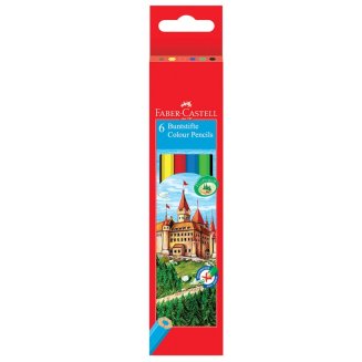 Карандаши Faber-Castell цветные, набор из 6 цветов, картон, европодвес