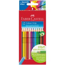 Карандаши Faber-Castell \"Grip\" цветные, трехгранные, заточенные, набор из 12цветов, картон