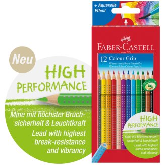 Карандаши Faber-Castell \"Grip\" цветные, трехгранные, заточенные, набор из 12цветов, картон