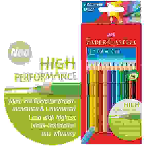 Карандаши Faber-Castell \"Grip\" цветные, трехгранные, заточенные, набор из 12цветов, картон