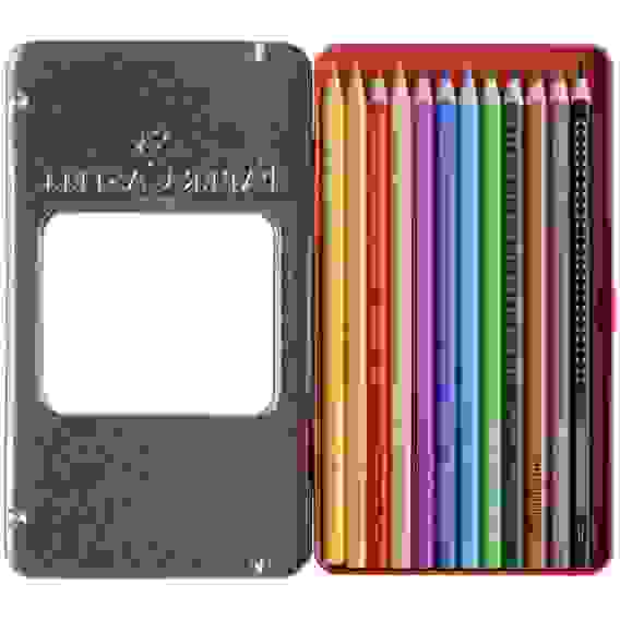 Карандаши Faber-Castell "Grip" цветные, трехгранные, набор из 12 цветов в металлической коробке