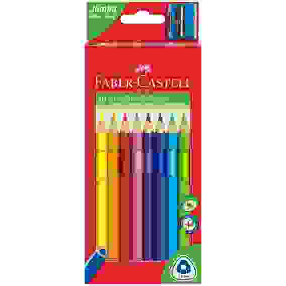 Карандаши Faber-Castell \"Jumbo\" цветные, трехгранные, утолщенные, 12 цветов с точилкой в карт.уп.