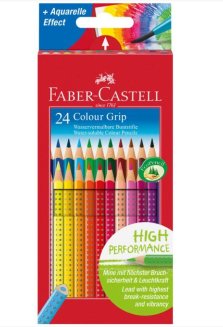 Карандаши Faber-Castell \"Grip\" цветные, трехгранные, набор из 24 цветов, в картонной упаковке