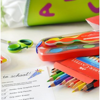 Карандаши Faber-Castell \"Jumbo Grip\" цветные, трехгранные, утолщенные, 12 цветов в карт.упаковке