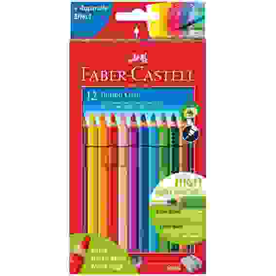 Карандаши Faber-Castell \"Jumbo Grip\" цветные, трехгранные, утолщенные, 12 цветов в карт.упаковке