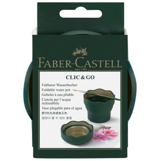 Стакан Faber-Castell \"Clic&amp;Go\" для воды складной, темно-зеленый