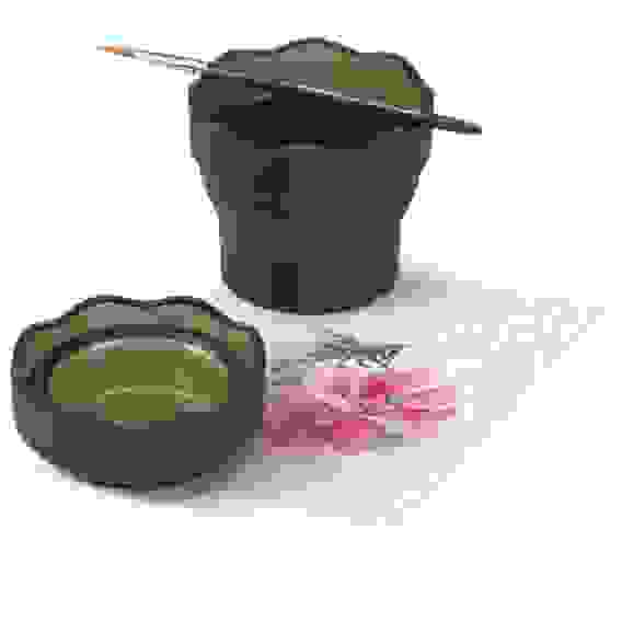 Стакан Faber-Castell \"Clic&amp;Go\" для воды складной, темно-зеленый