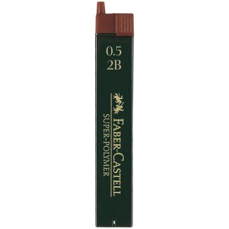 Грифели Faber-Castell \"Super-Polymer\" для механических карандашей, 12шт., 0,5мм, 2B