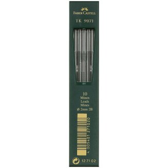 Грифели Faber-Castell \"TK 9071\" для цанговых карандашей, 10шт., 2,0мм, 2B