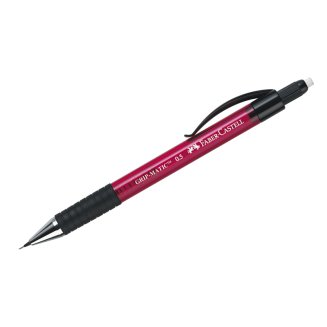 Карандаш Faber-Castell \"Grip Matic 1375\" механический, 0,5мм, автомат.выдв.гриф., с ластиком,красный