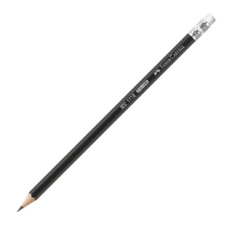 Карандаш Faber-Castell \"1112\" чернографитный, твердость HB, заточенный, с ластиком