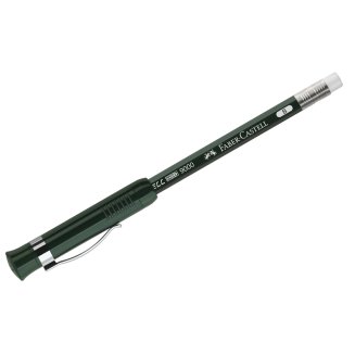 Карандаш Faber-Castell \"Castell 9000\" чернографитный,B, в пластик.футл., с колпачком-точилкой и ласт