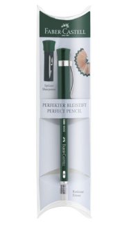 Карандаш Faber-Castell \"Castell 9000\" чернографитный,B, в пластик.футл., с колпачком-точилкой и ласт