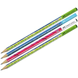 Карандаш Faber-Castell \"Festival\" чернографитный, круглый,HB, заточ., разные цвета в пластик.стакане