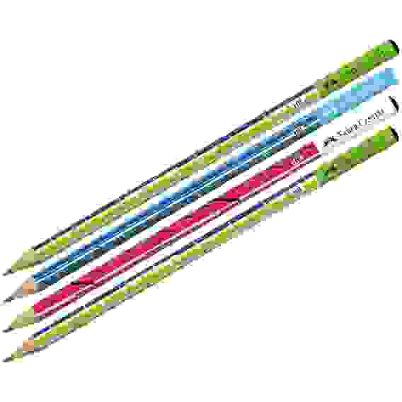 Карандаш Faber-Castell "Festival" чернографитный, круглый,HB, заточ., разные цвета в пластик.стакане