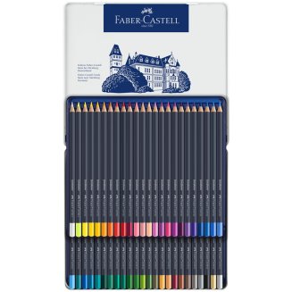 Карандаши Faber-Castell \"Goldfaber\" цветные, круглые, набор из 48 цветов в металлической коробке