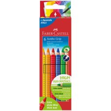 Карандаши Faber-Castell \"Jumbo Grip\" цветные, трехгранные, утолщенные, 6 цветов в карт.упаковке