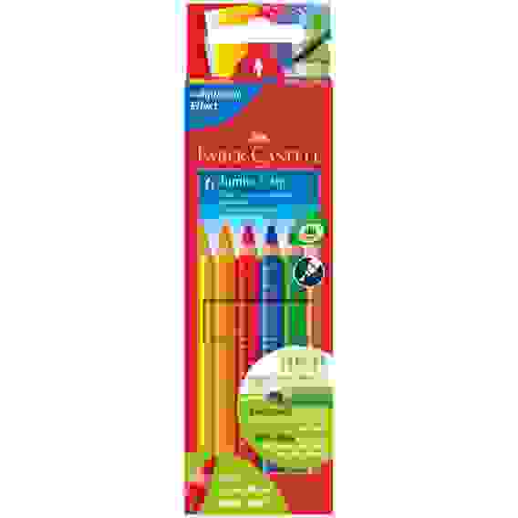 Карандаши Faber-Castell \"Jumbo Grip\" цветные, трехгранные, утолщенные, 6 цветов в карт.упаковке