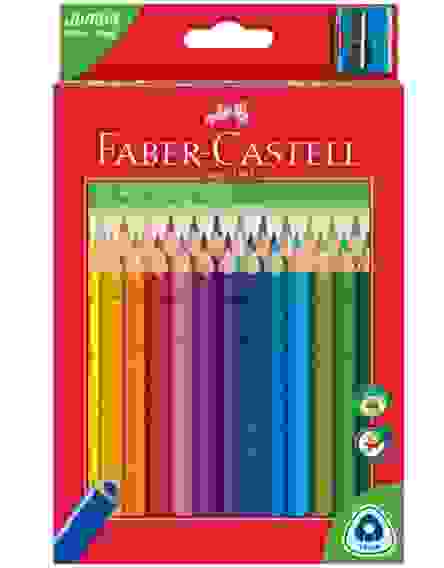 Карандаши цветные Faber-Castell \"Jumbo\" 30цв., трехгран., утолщ., заточен., картон, евр., с точилкой
