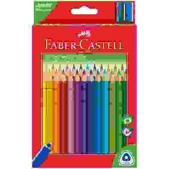 Карандаши цветные Faber-Castell \"Jumbo\" 30цв., трехгран., утолщ., заточен., картон, евр., с точилкой