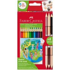 Карандаши Faber-Castell \"Дети мира\" цветные, трехгранные, 18 цветов в карт.упаковке