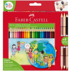 Карандаши Faber-Castell \"Дети мира\" цветные, трехгранные, 30 цветов в карт.упаковке