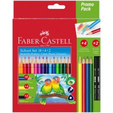 Карандаши цветные Faber-Castell 18цв.+2, заточен., картон, европодвес