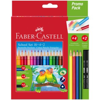 Карандаши цветные Faber-Castell 18цв.+2, заточен., картон, европодвес