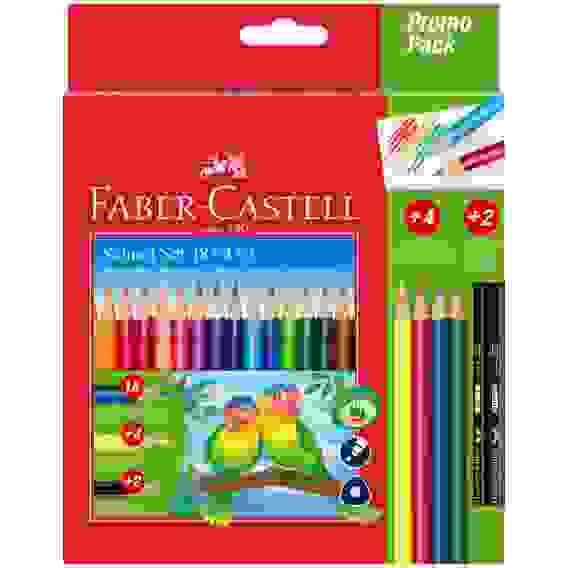 Карандаши цветные Faber-Castell 18цв.+2, заточен., картон, европодвес